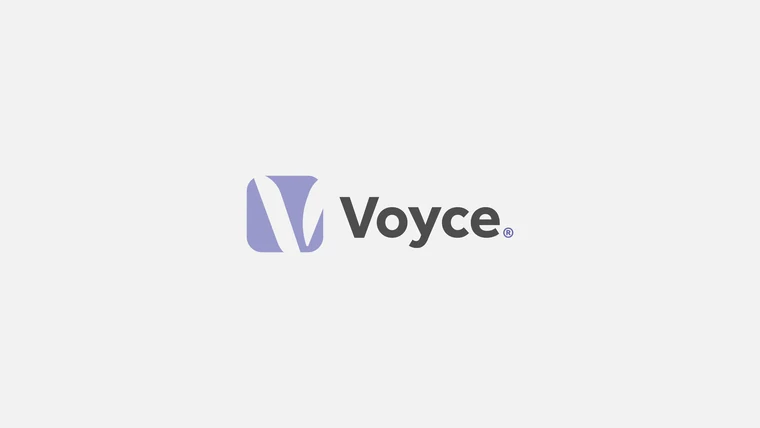 Voyce logosunun sosyal medya paylaşımları için hazırlanmış geniş kapak görseli